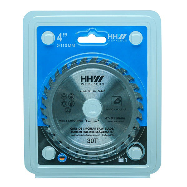 HHW ใบเลื่อยไม้ 4 นิ้ว 30 ฟัน TCT Saw blade wood Size 4" 30T 10.100967