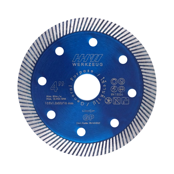 HHW ใบตัดเพชร GP เทอร์โบ 4นิ้ว Diamond Cutting Discs GP Turbo 4” 10.101033