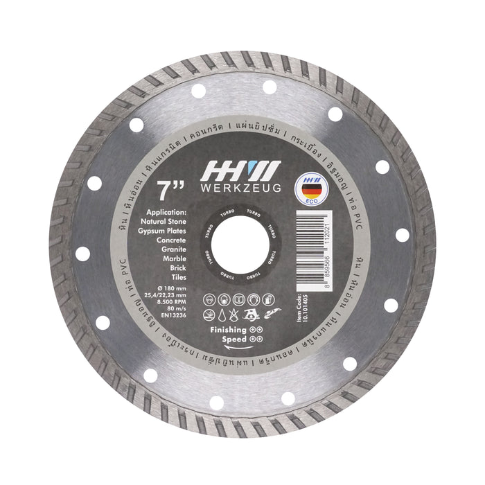 HHW ใบตัดเพชรเทอร์โบ ECO 7 นิ้ว Diamond Cutting Disc Turbo ECO 7" 10.101405
