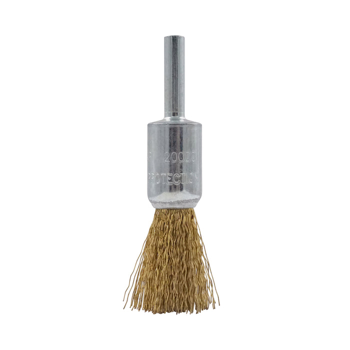 HHW แปรงลวดพู่กัน ไซส์ 17 มม. Cylindrical wire brush brass coated 17 mm. 10.101504