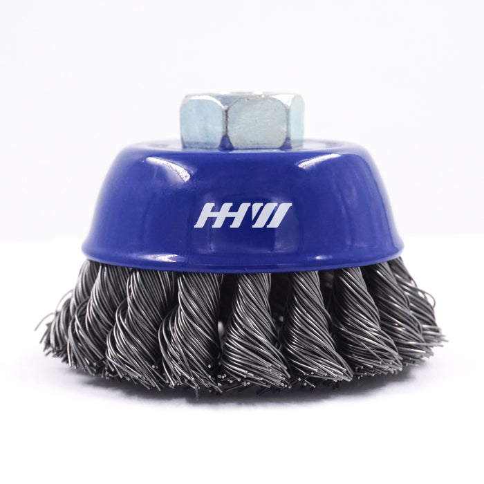 HHW แปรงลวดรูปถ้วยแบบถัก 3 นิ้ว / 76มม. CUP BRUSH KNOTED STYLE (STEEL) 3” / 76mm 10.101657