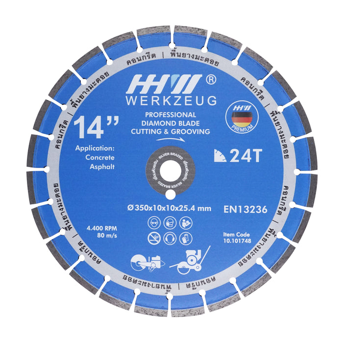 HHW ใบตัดถนน Cutting & Grooving 14 นิ้ว Diamond Cutting Disc Cutting & Grooving 14” 10.101748