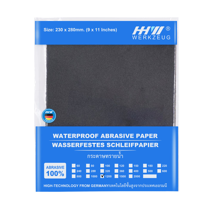 HHW กระดาษทรายน้ำ แพ็ค 5 แผ่น เบอร์ 1200 Waterproof sanding paper PACK@5PC Grit 1200 10.101839