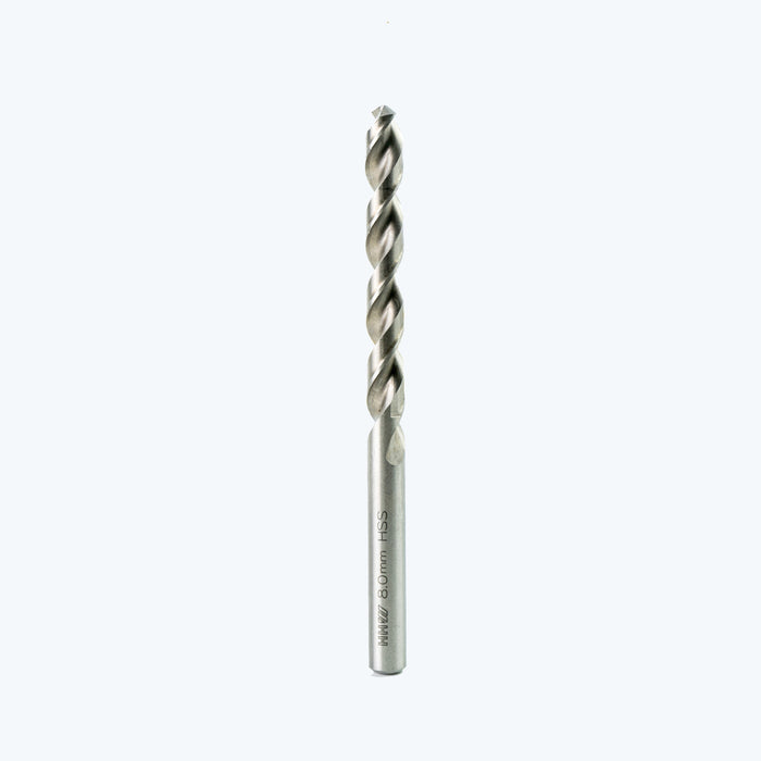 HHW ดอกสว่านเจาะเหล็ก ไฮสปีด ANSI HSS 8.0 มม. Twist drill bit DIN 338 ANSI HSS Size 8.0 mm. 10.100021