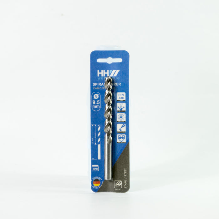 HHW ดอกสว่านเจาะเหล็ก ไฮสปีด ANSI HSS 9.5 มม. Twist drill bit DIN 338 ANSI HSS Size 9.5 mm. 10.100024