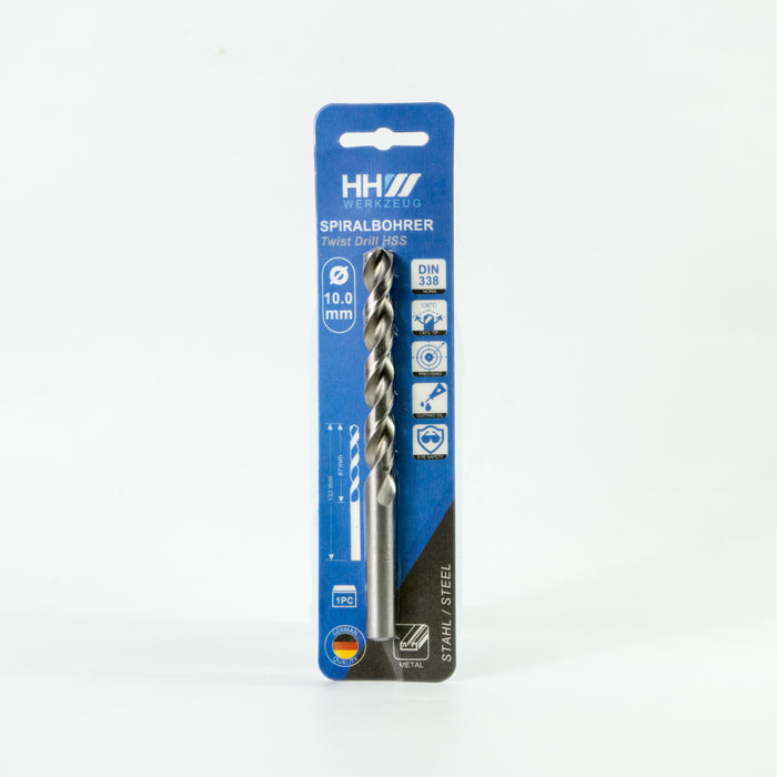 HHW ดอกสว่านเจาะเหล็ก ไฮสปีด ANSI HSS 10.0 มม. Twist drill bit DIN 338 ANSI HSS Size 10.0 mm. 10.100025