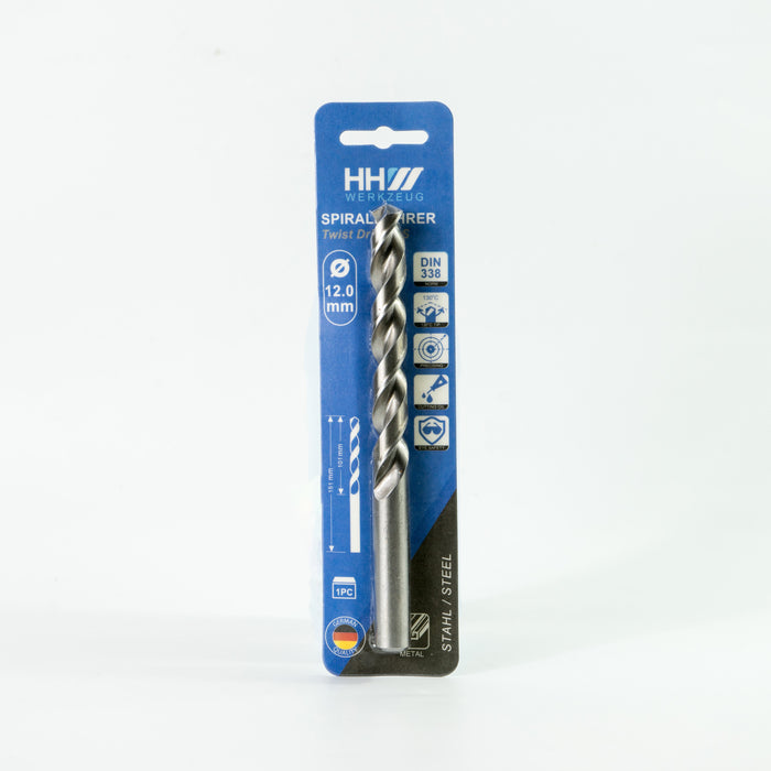 HHW ดอกสว่านเจาะเหล็ก ไฮสปีด ANSI HSS 12.0 มม. Twist drill bit DIN 338 ANSI HSS Size 12.0 mm. 10.100029