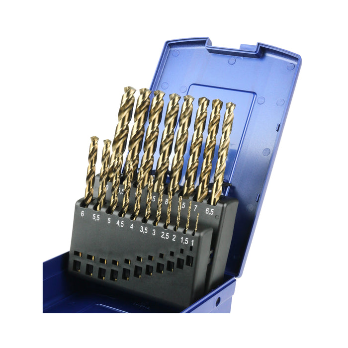 HHW ชุดดอกสว่านเจาะสแตนเลส DIN 338 HSCO (โคบอลต์ 5%) Twist drill bit set DIN 338 HSCO (5% Cobalt) 10.100058