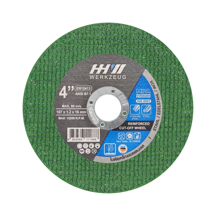 HHW ใบตัดเหล็กและสแตนเลส ECO 4 นิ้ว Cutting Disc Green ECO 4" 10.100059