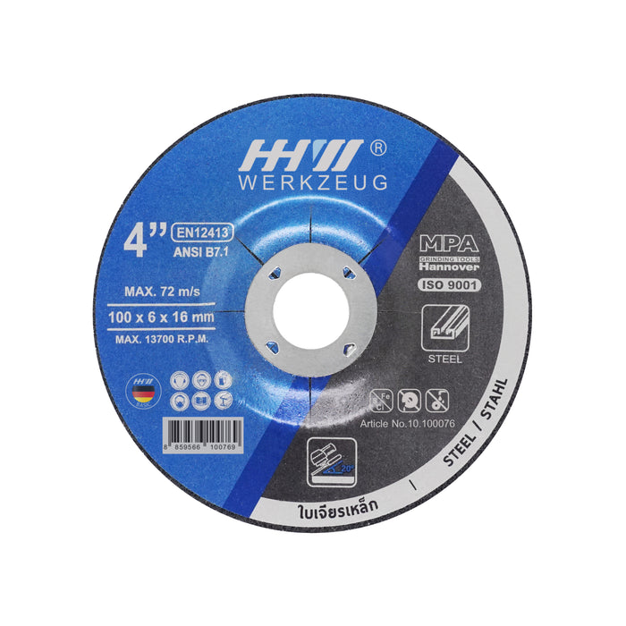 HHW ใบเจียรเหล็ก (หนา) งานก่อสร้าง 4นิ้ว Grinding Wheel Construction 4” 10.100076