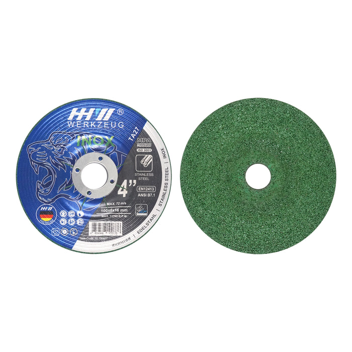 HHW ใบเจียรสแตนเลส ความหนา 6 มม 4 นิ้ว Grinding Wheel INOX Thickness 6 mm 4“ 10.100077