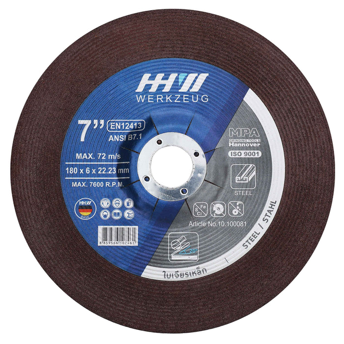 HHW ใบเจียรเหล็ก (หนา) งานก่อสร้าง 7นิ้ว Grinding Wheel Construction 7” 10.100081