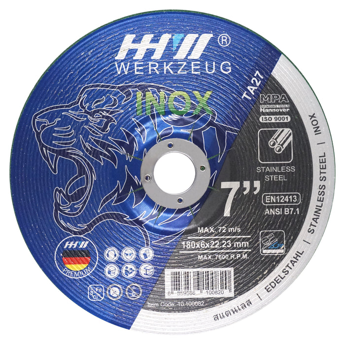 HHW ใบเจียรสแตนเลส ความหนา 6 มม 7 นิ้ว Grinding Wheel INOX Thickness 6 mm 7“ 10.100082