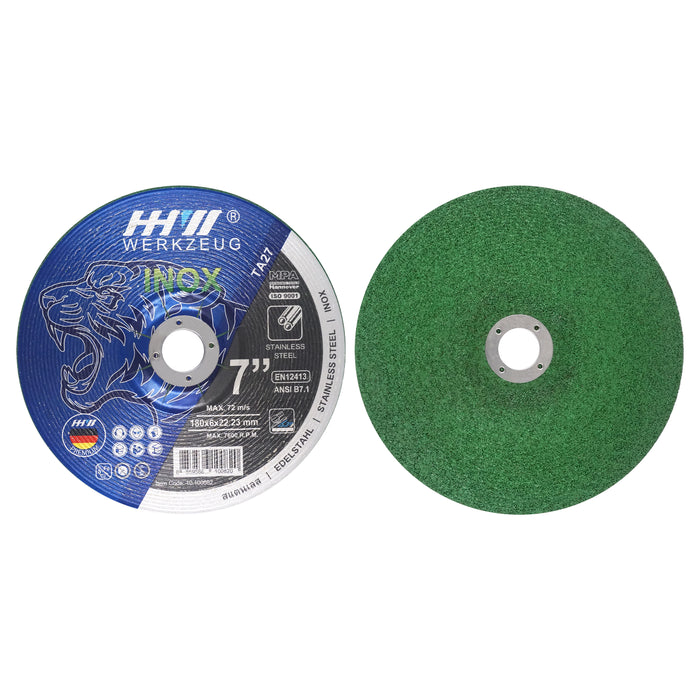 HHW ใบเจียรสแตนเลส ความหนา 6 มม 7 นิ้ว Grinding Wheel INOX Thickness 6 mm 7“ 10.100082