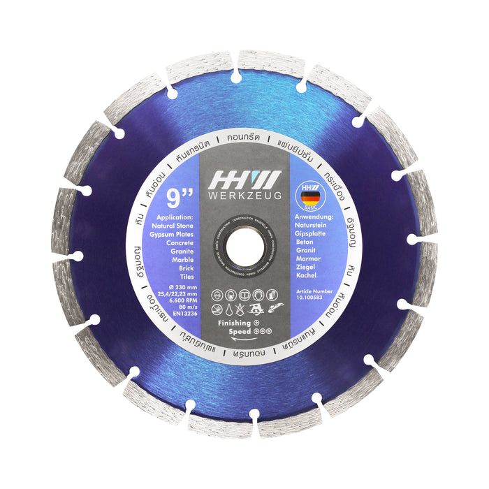 HHW ใบตัดเพชรงานก่อสร้าง 9นิ้ว Diamond Cutting Discs Construction 9” 10.100583