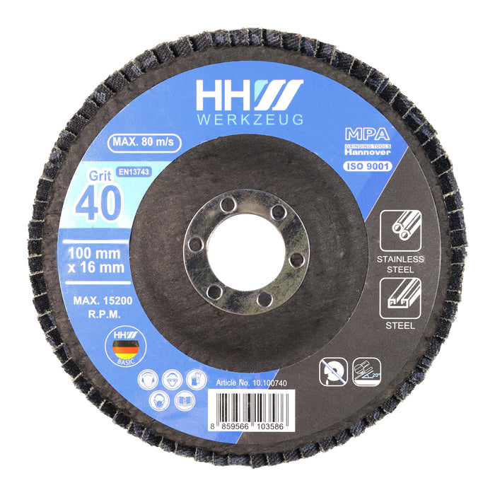 HHW ใบเจียรกระดาษทรายซ้อน หลังแข็ง #40 Hard Top Flap Disc Grit40 10.100740