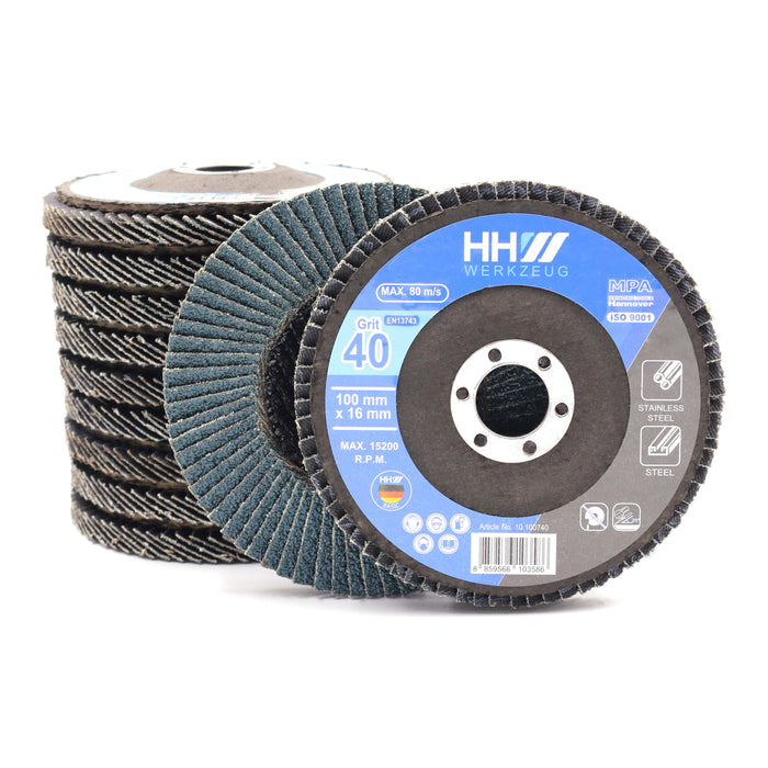 HHW ใบเจียรกระดาษทรายซ้อน หลังแข็ง #40 Hard Top Flap Disc Grit40 10.100740