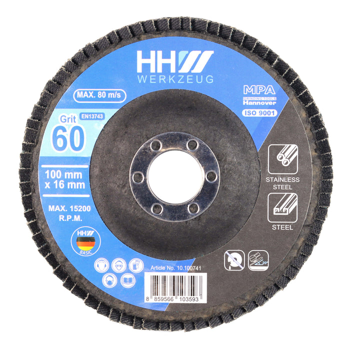 HHW ใบเจียรกระดาษทรายซ้อน หลังแข็ง #60 Hard Top Flap Disc Grit60 10.100741