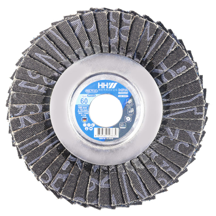 HHW ใบเจียรกระดาษทรายซ้อน หลังอ่อน #60 Flexible Flap Disc Grit60 10.100745