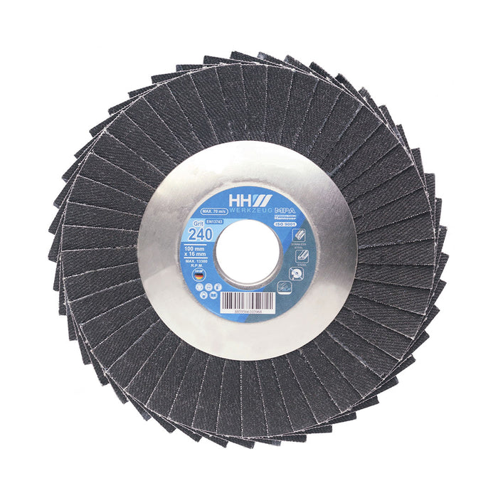 HHW ใบเจียรกระดาษทรายซ้อน หลังอ่อน #240 Flexible Flap Disc Grit240 10.100787