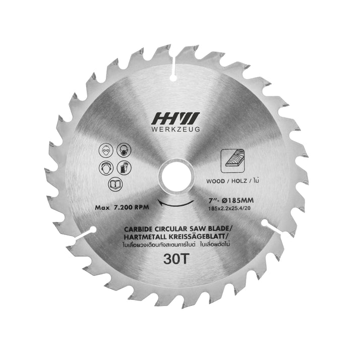 HHW ใบเลื่อยวงเดือน 7นิ้ว 24ฟัน TCT SAW BLADE SIZE 7"180mm. 24T 10.100869