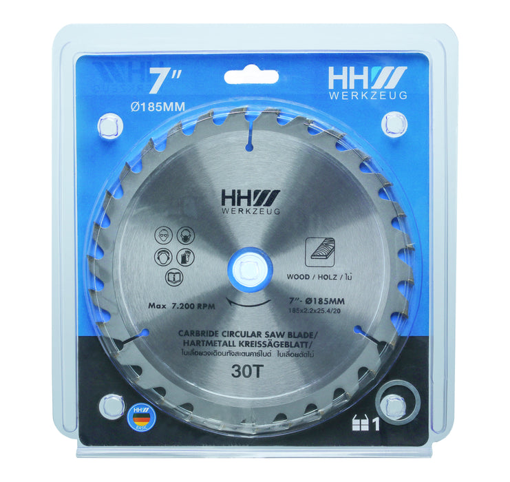 HHW ใบเลื่อยวงเดือน 7นิ้ว 24ฟัน TCT SAW BLADE SIZE 7"180mm. 24T 10.100869