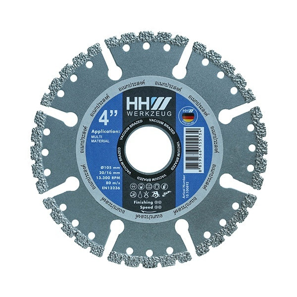 HHW ใบตัดเพชร อเนกประสงค์ 4นิ้ว Diamond Cutting Discs Multi Material  4” 10.100892