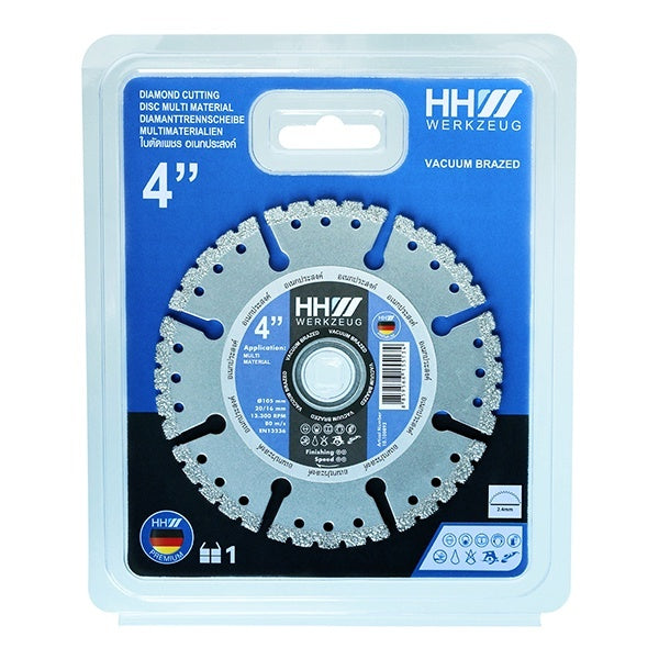 HHW ใบตัดเพชร อเนกประสงค์ 4นิ้ว Diamond Cutting Discs Multi Material  4” 10.100892