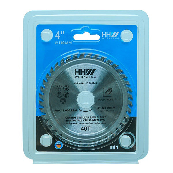 HHW ใบเลื่อยวงเดือน 4นิ้ว 40ฟัน TCT SAW BLADE SIZE 4"100mm. 40T 10.100968