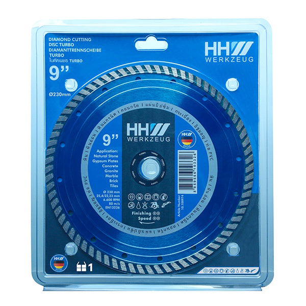 HHW ใบตัดเพชรเทอร์โบ 9นิ้ว Diamond Cutting Disc Turbo 9" 10.100974