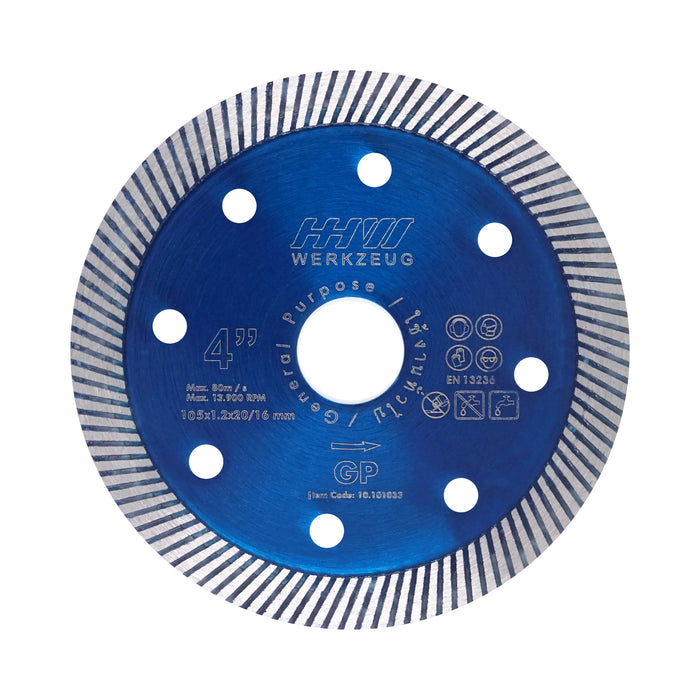 HHW ใบตัดเพชร GP เทอร์โบ 4นิ้ว Diamond Cutting Discs GP Turbo  4” 10.101033