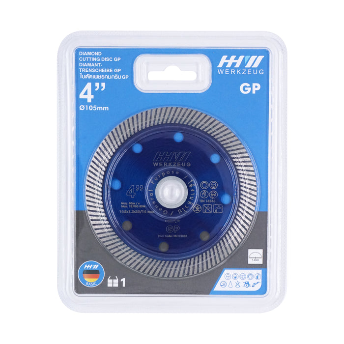 HHW ใบตัดเพชร GP เทอร์โบ 4นิ้ว Diamond Cutting Discs GP Turbo  4” 10.101033