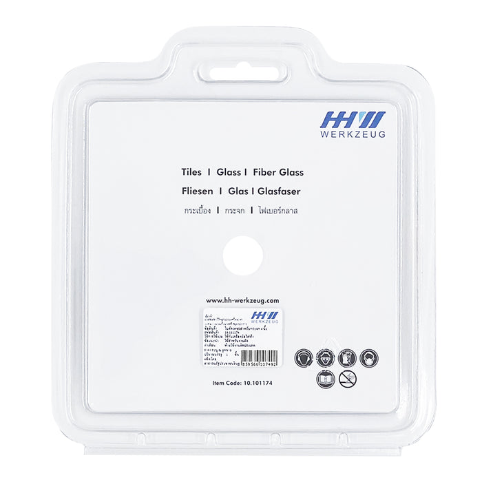 HHW ใบตัดเพชรสำหรับกระจก 4นิ้ว DIAMOND CUTTING DISC FOR GLASS 4” 10.101174