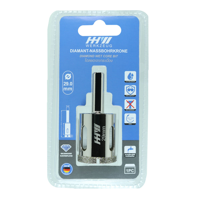 HHW โฮลซอเจาะกระเบื้อง 29.0 มม. Diamond wet core bit Size 29.0 mm. 10.101187