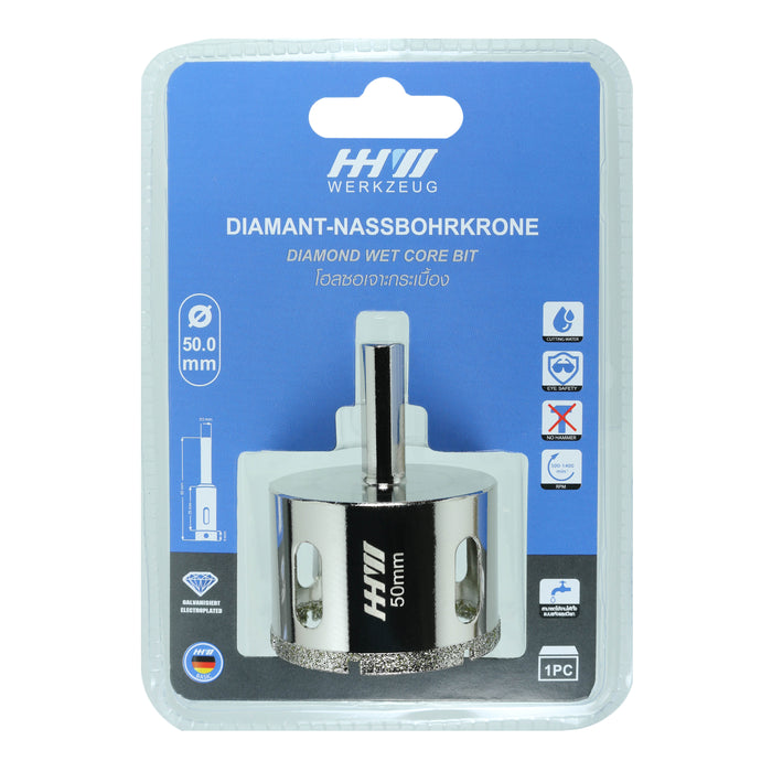 HHW โฮลซอเจาะกระเบื้อง 50.0 มม. Diamond wet core bit Size 50.0 mm. 10.101196