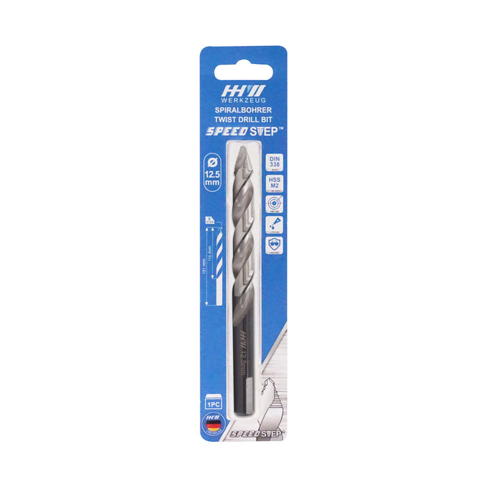 HHW ดอกสว่านสปีดสเต็ป 12.5มม. Twist Drill BIT SPEED STEP DIN 338 HSS Size 12.5 mm. 10.101270