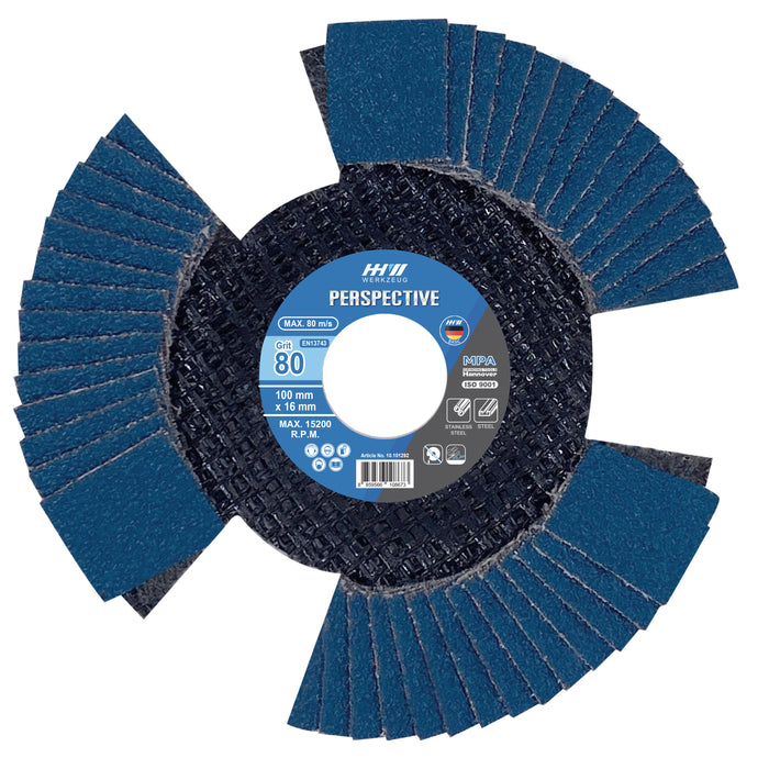 HHW ใบเจียรกระดาษทรายซ้อนใบพัด เบอร์ 80 Flap disc perspective Grit 80 10.101292