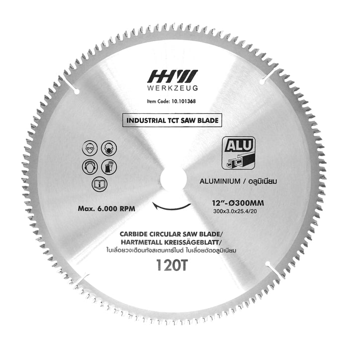 HHW ใบเลื่อยอลูมิเนียม 14" 355มม 120ฟัน TCT SAWBLADE FOR ALUMINIUM SIZE 14” 355mm 120T 10.101369