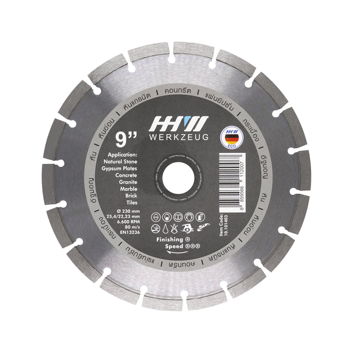 HHW ใบตัดเพชรงานก่อสร้าง ECO 9 นิ้ว Diamond Cutting Disc Construction ECO 9" 10.101403