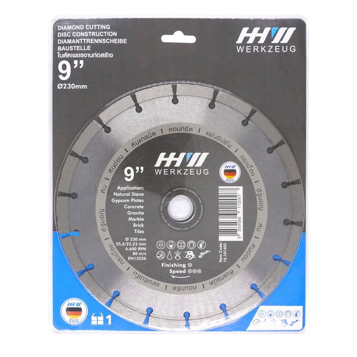 HHW ใบตัดเพชรงานก่อสร้าง ECO 9 นิ้ว Diamond Cutting Disc Construction ECO 9" 10.101403