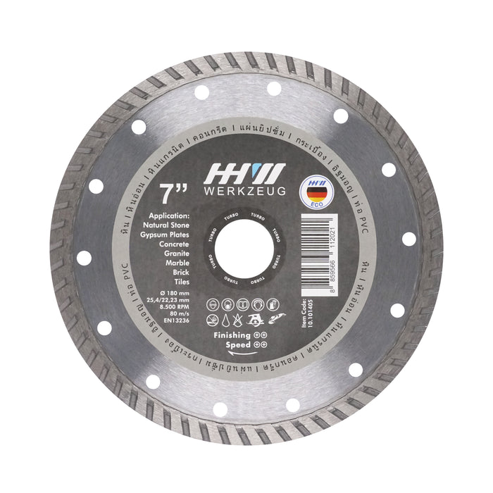 HHW ใบตัดเพชรเทอร์โบ ECO 7 นิ้ว Diamond Cutting Disc Turbo ECO 7" 10.101405