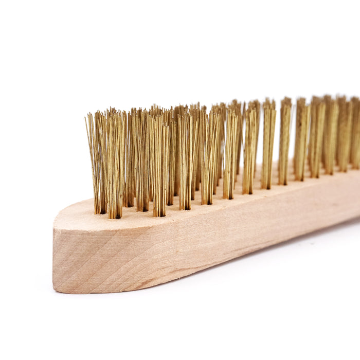 HHW แปรงลวดทองเหลือง (เหล็ก) 4 แถว Wire brush brass coated (Steel) 4 rows 10.101434