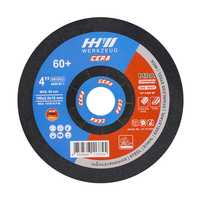 HHW ใบเจียรสแตนเลส CERA 4 นิ้ว Grinding Disc CERA 4" 10.101494