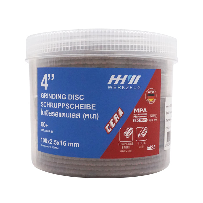 HHW ใบเจียรสแตนเลส CERA 4 นิ้ว Grinding Disc CERA 4" 10.101494