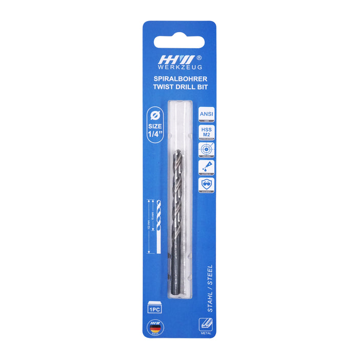 HHW ดอกสว่านเจาะเหล็ก 9/64" Twist drill bit for steel HSS ANSI size 9/64" 10.101533