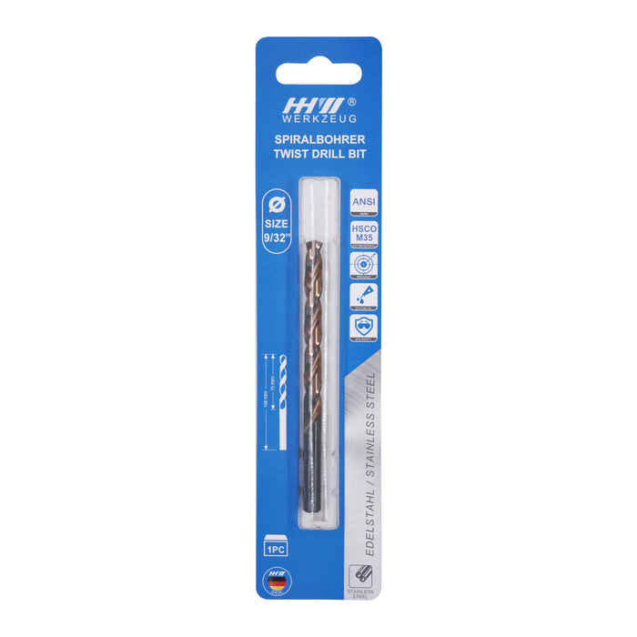 HHW ดอกสว่านเจาะสแตนเลส 11/64" Twist drill bit for stainless steel ANSI HSCO size 11/64" 10.101566
