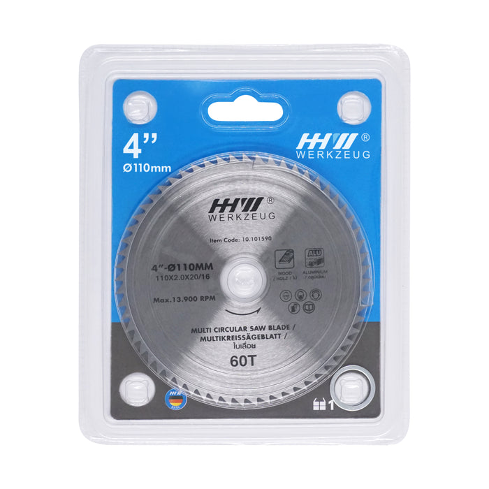 HHW ใบเลื่อย 4" 60ฟัน Multi circular saw blade size 4” 60T 10.101590