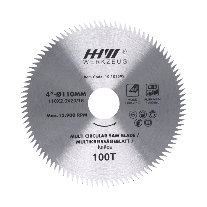HHW ใบเลื่อย 4" 100ฟัน Multi circular saw blade size 4” 100T 10.101592