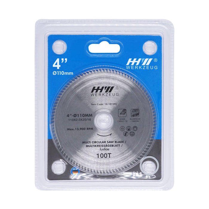 HHW ใบเลื่อย 4" 100ฟัน Multi circular saw blade size 4” 100T 10.101592