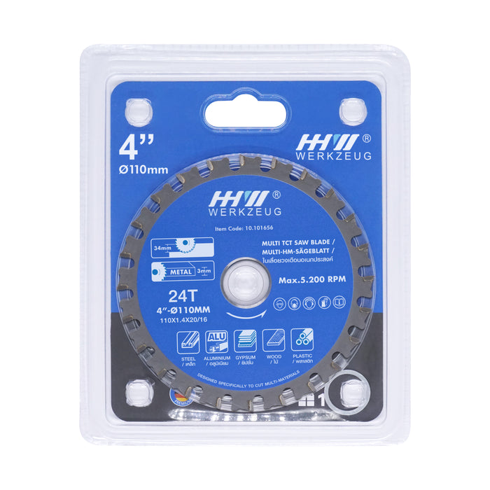 HHW ใบเลื่อยวงเดือนอเนกประสงค์ 4 นิ้ว 24ฟัน Multi TCT Saw Blade 4” 24T 10.101656